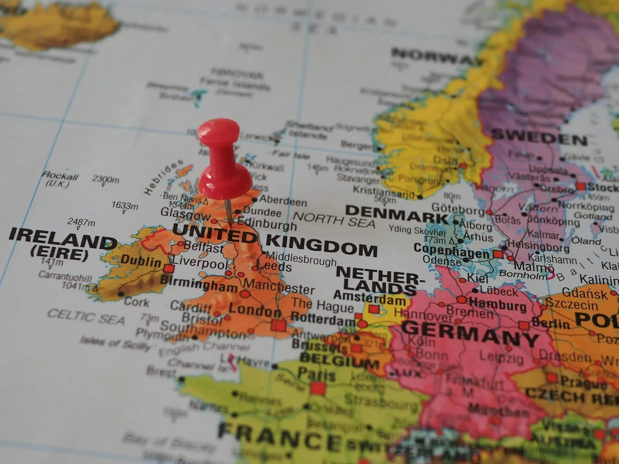 Pin on UK on Europe Map