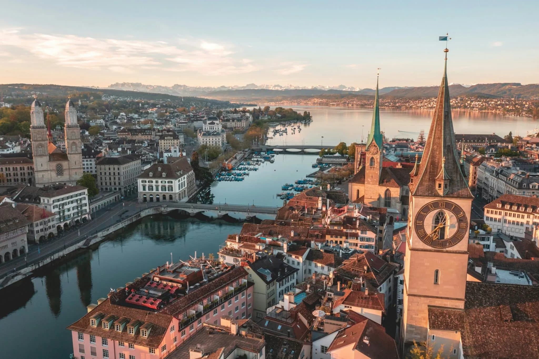 Sunrise in Zürich, Switzerland