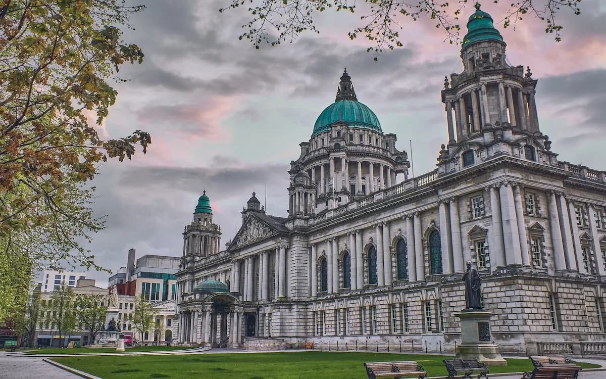Belfast City Hall on a cloudy day
