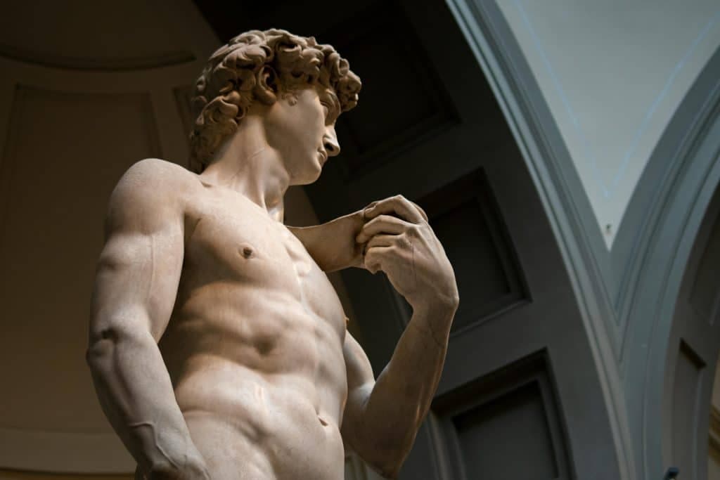 Low Angle Shot of Man Sculpture in Florence, Tuscany, Italy