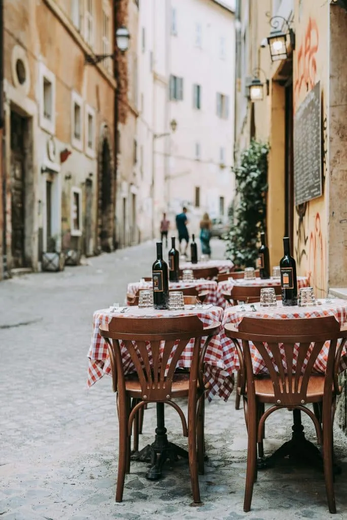 Typical Italian restaurant Rome, Italy