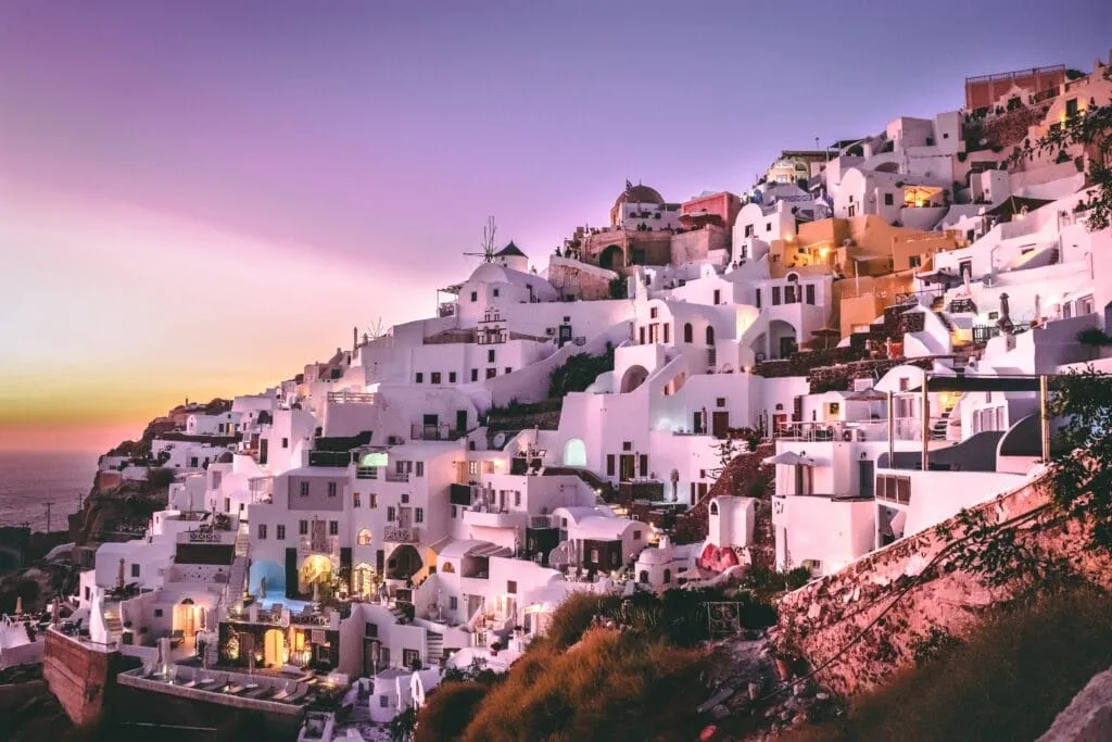 Santorini during sunset