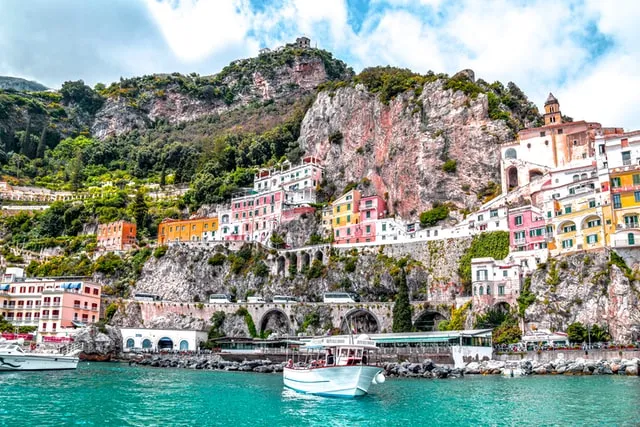 colorful cliffside village on the Amalfi Coast