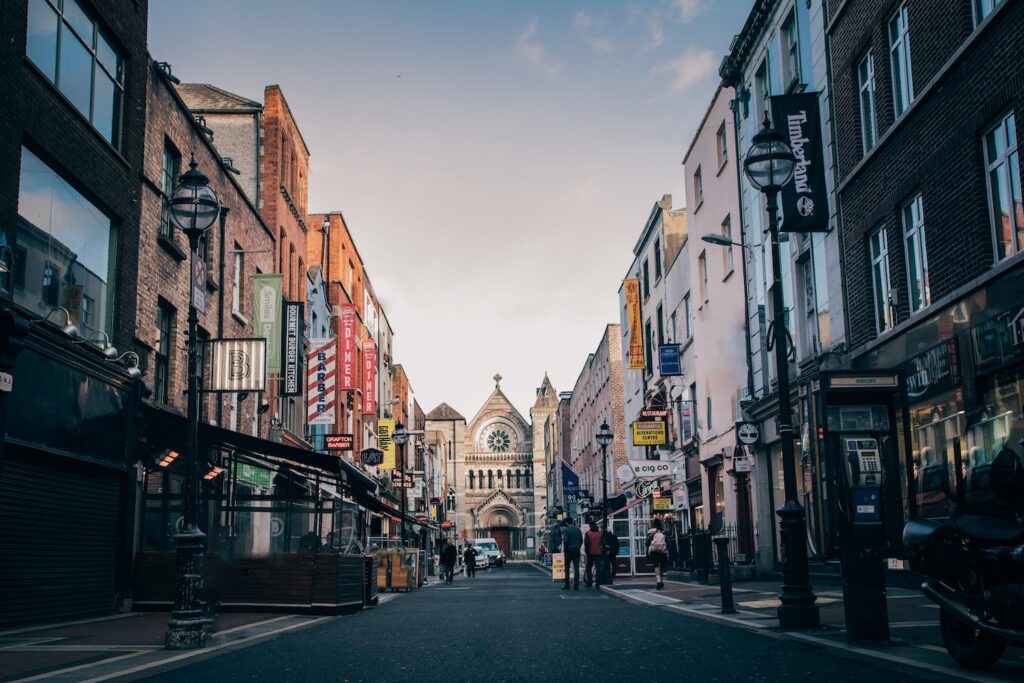 photo of a quiet street in Dublin