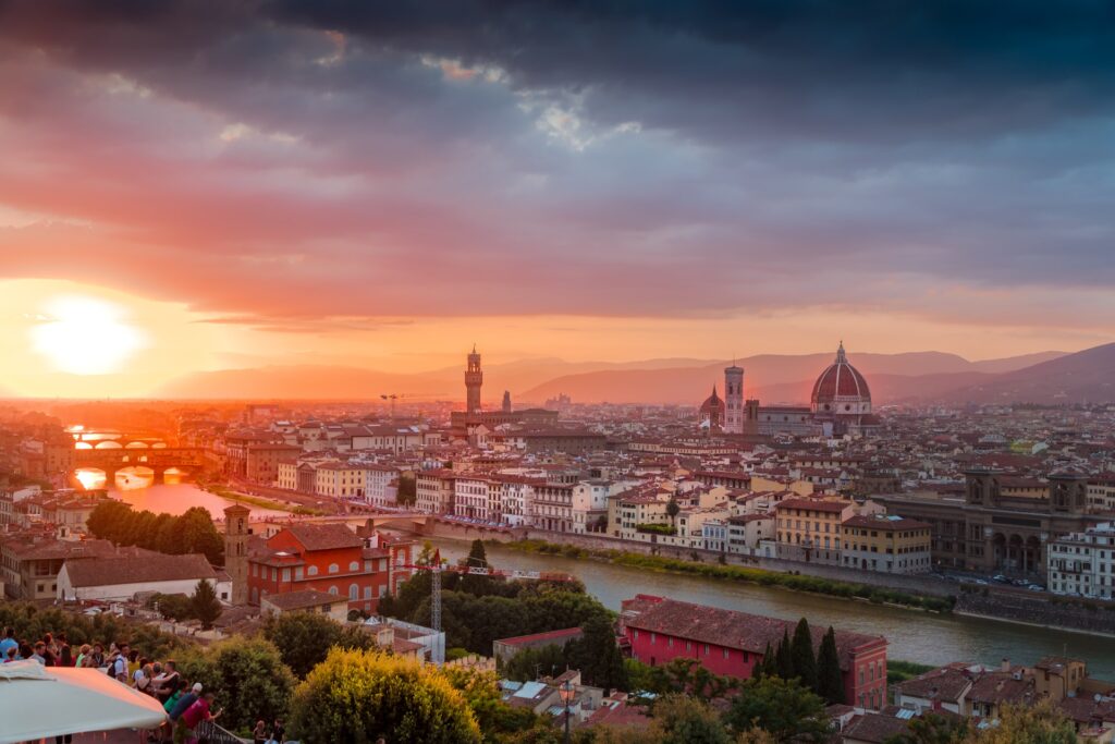 city of Florence at sunset