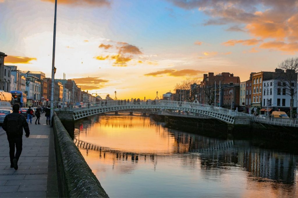 The Dublin Link during sunset