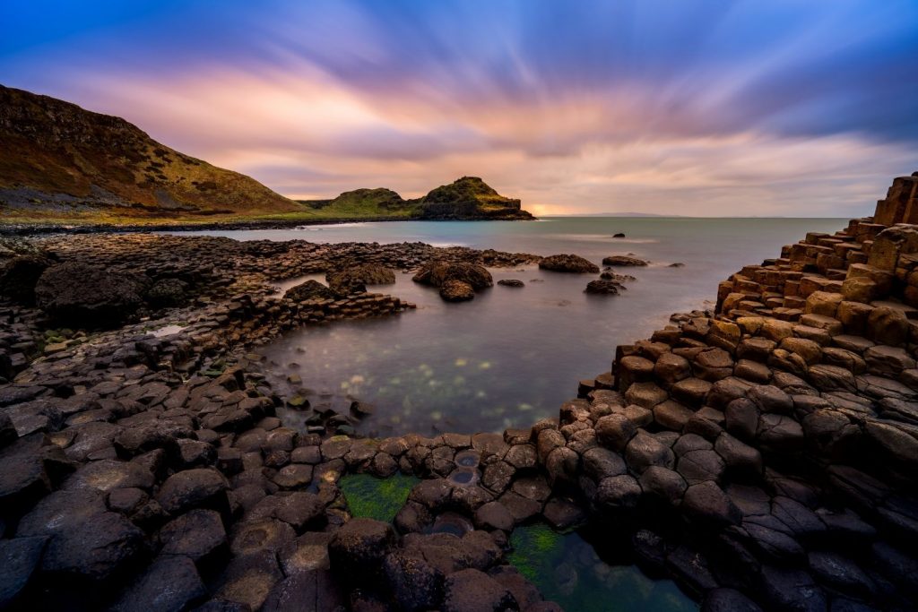 Giants Causeway with blue sky