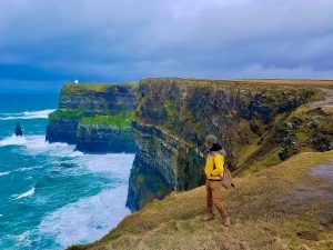 Cliffs of Moher with person