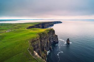 cliffs of moher with colorful sky