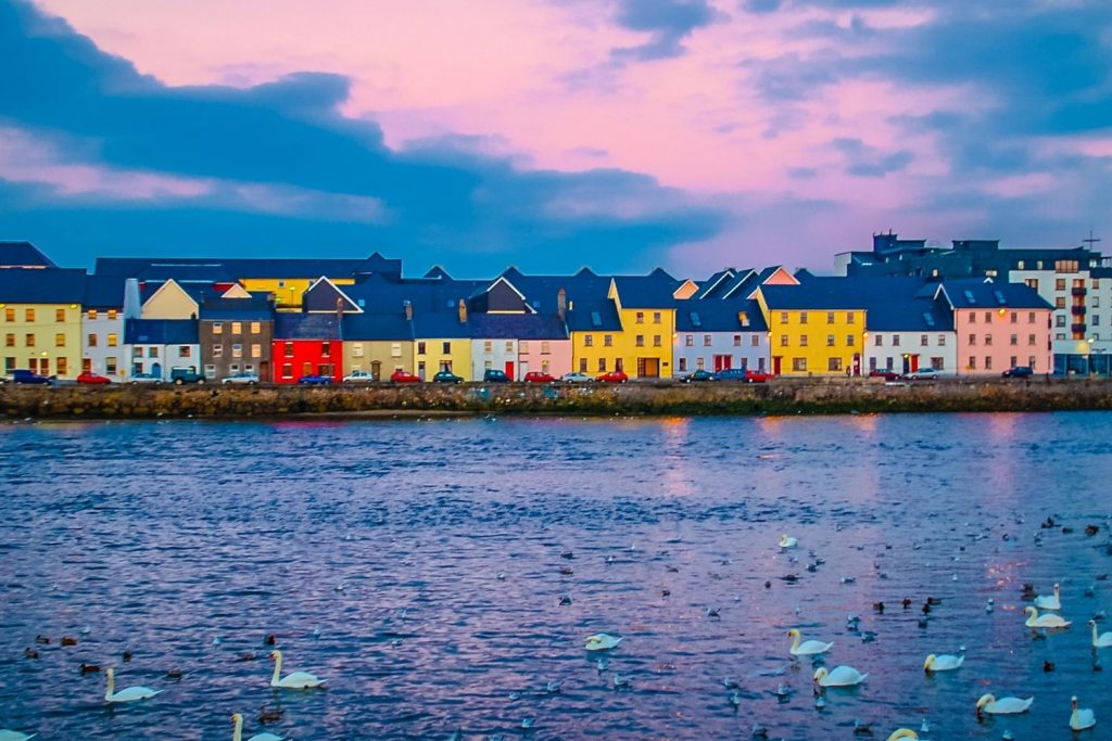 Vibrant houses in galway Ireland