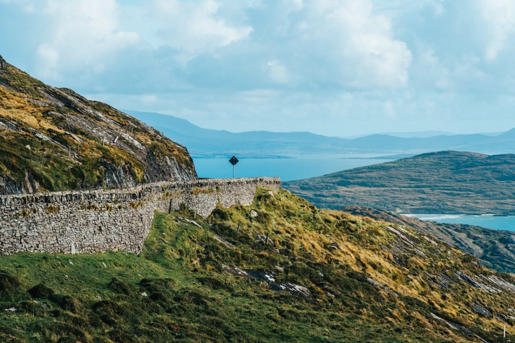 Winding street and coast in Ring of Kerry