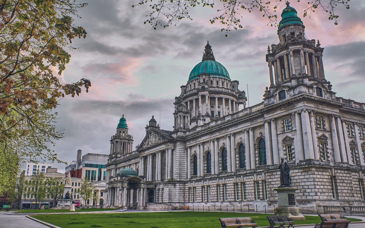 Belfast City Hall on a cloudy day