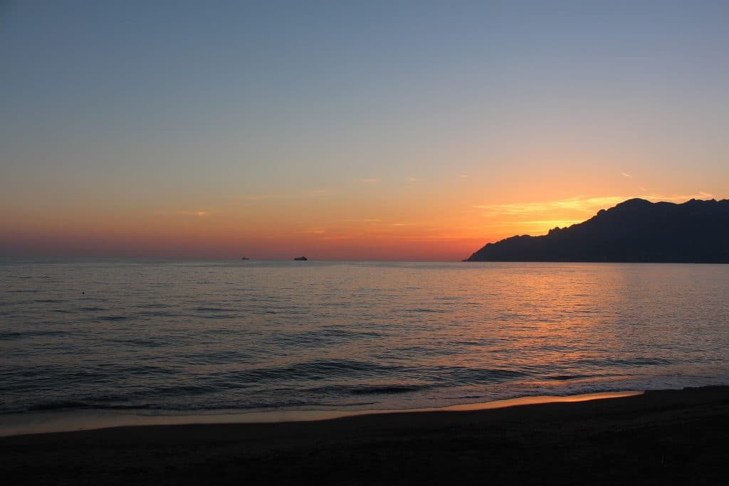 amalfi coast sunset