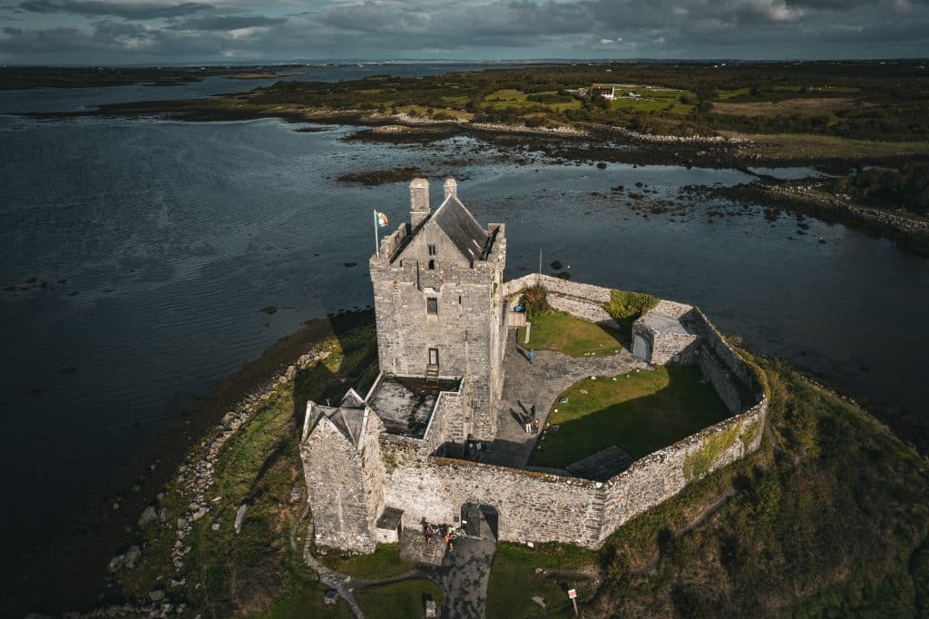 Castle in Ireland surrounded by water