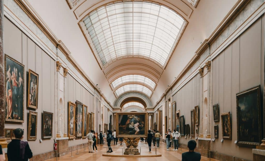 Inside of the Louvre in Paris, France