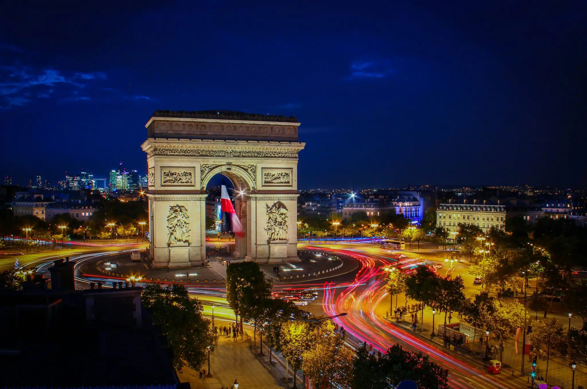 Evening Paris bistro at golden hour