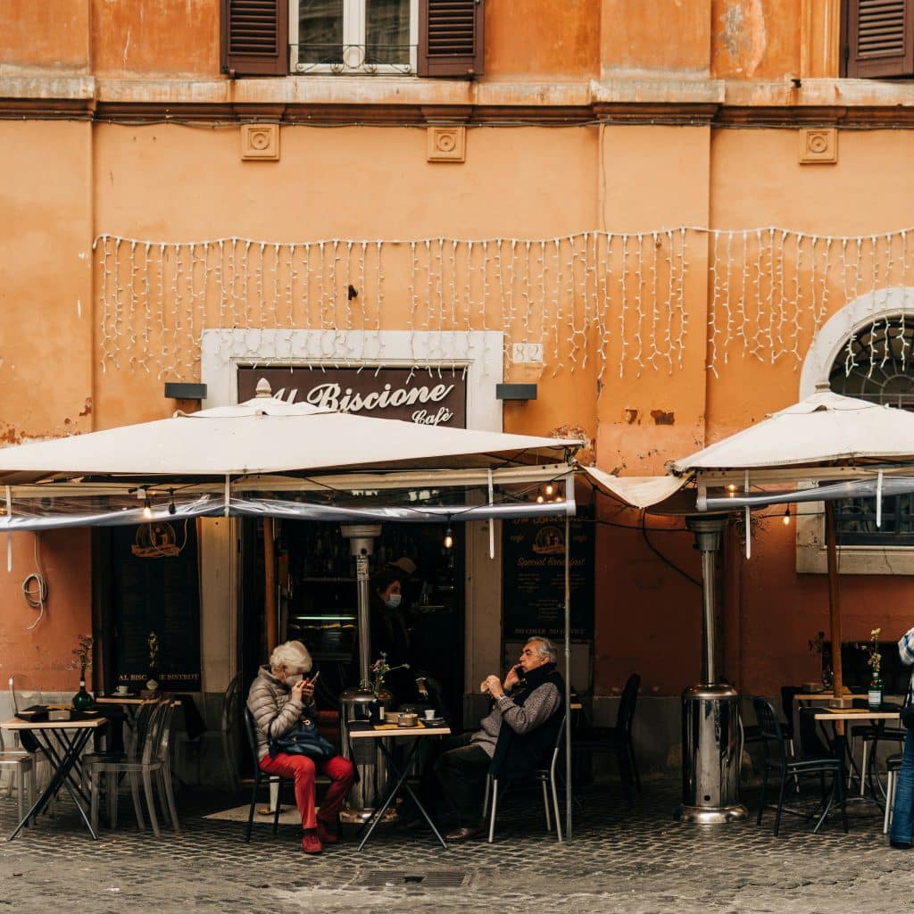 Outdoor dining in Rome, Italy