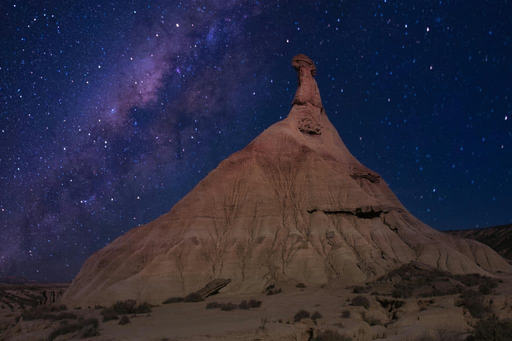 View of the Bardenas Reales at Night, Spain - Pexels