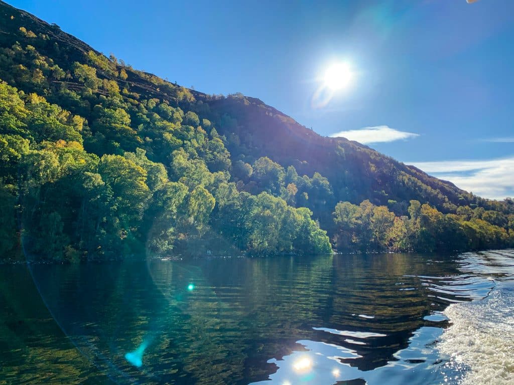 Loch Ness on a sunny day in Scotland