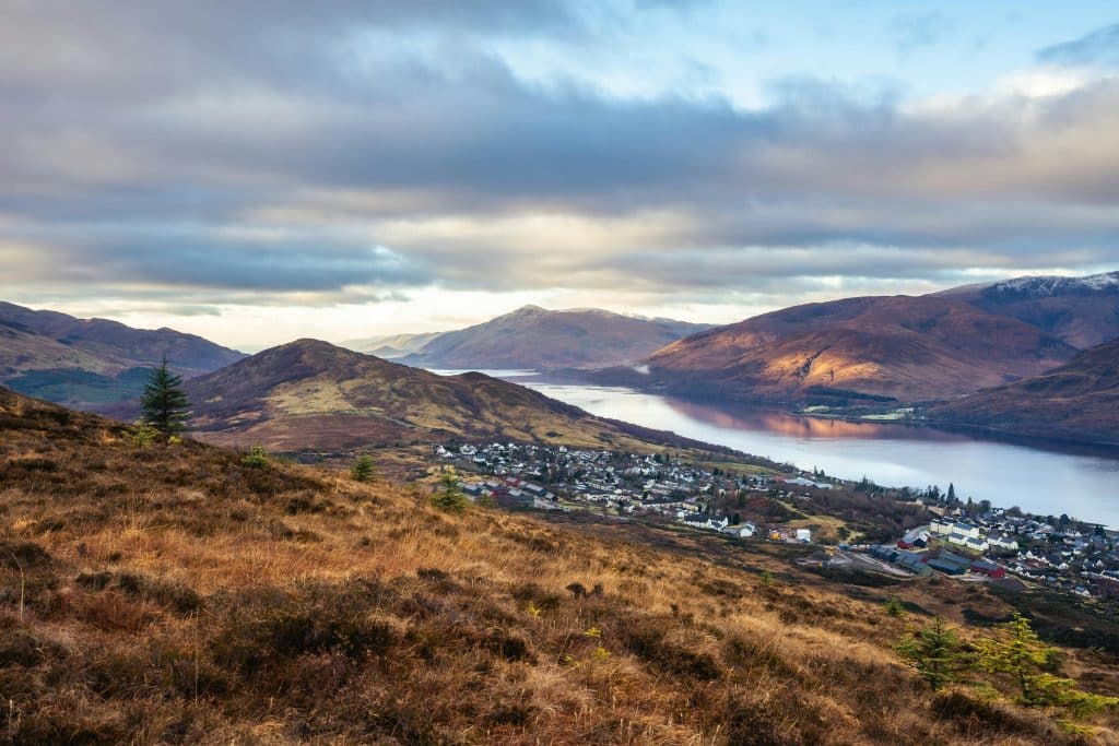 Panoramic view from Fort William, from Ben Nevis