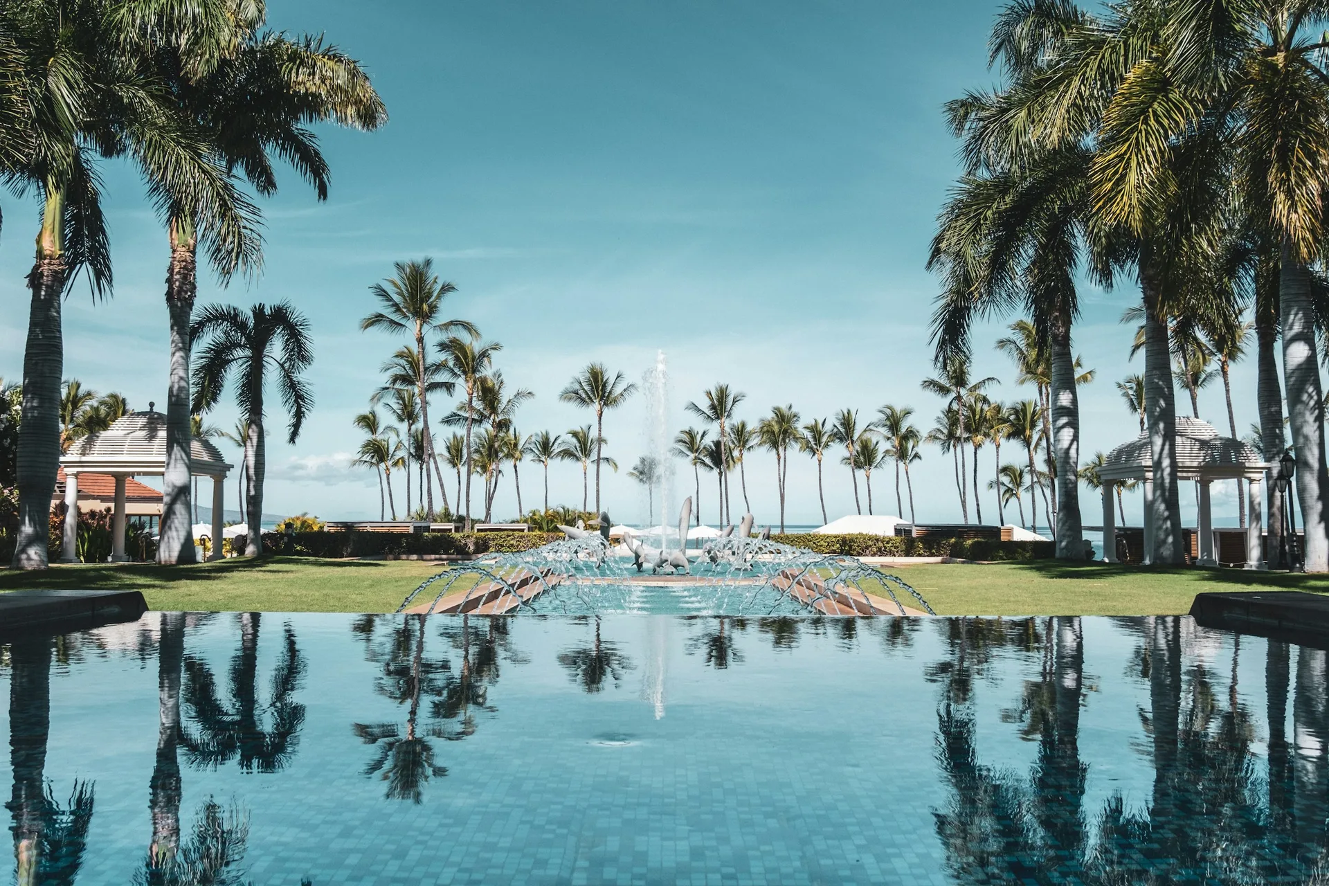 Morning at a Maui oceanfront honeymoon resort